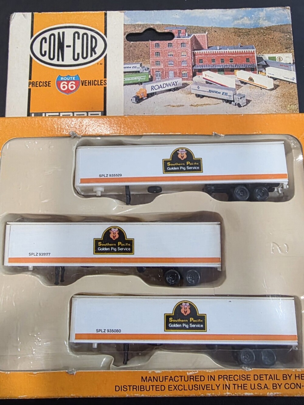 Con-Cor N Scale Southern Pacific Golden Pig Service Trailer 3 Pack